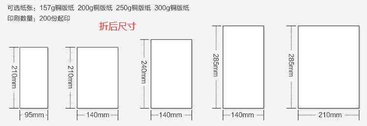 三折页尺寸对比图