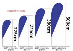 沙滩旗“P型”常规尺寸介绍