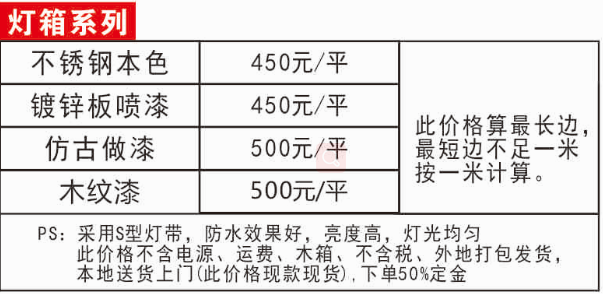 灯箱价格