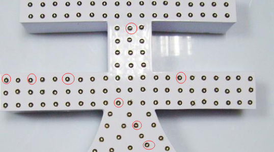 外露冲孔 点阵发光字的冲孔方法与常用冲孔间距