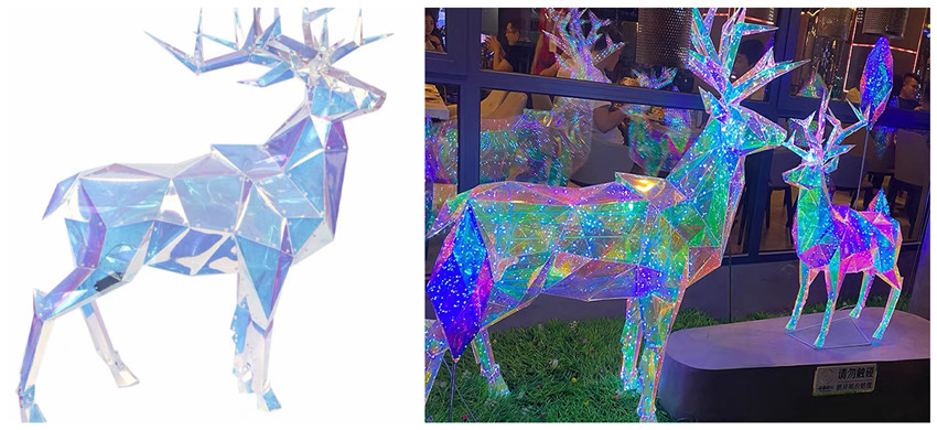 制作幻彩装饰发光美陈“鹿和树”雕塑工艺过程