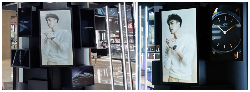 DW丹尼尔惠林顿手表店壁挂灯箱展示效果图