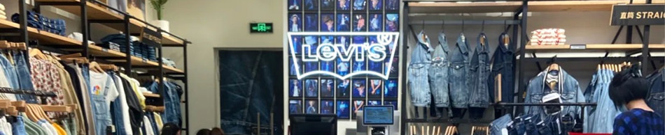 李维斯（Levis）服装店霓虹灯发光logo展示效果图