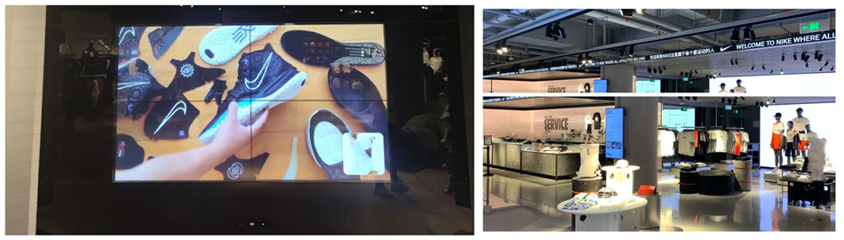 耐克服装店LED广告显示屏展示效果图