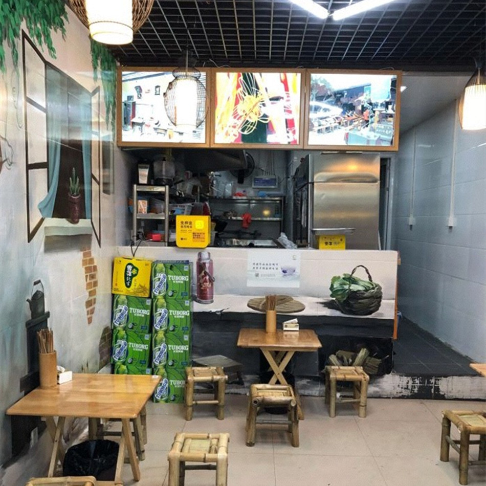 唐叔叔的成都麻辣烫小吃美食店店内整体展示效果图