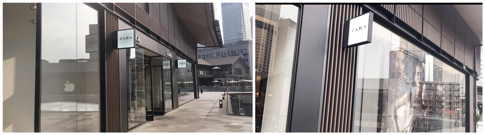 《ZARA》服装店平面亚克力灯箱展示效果图