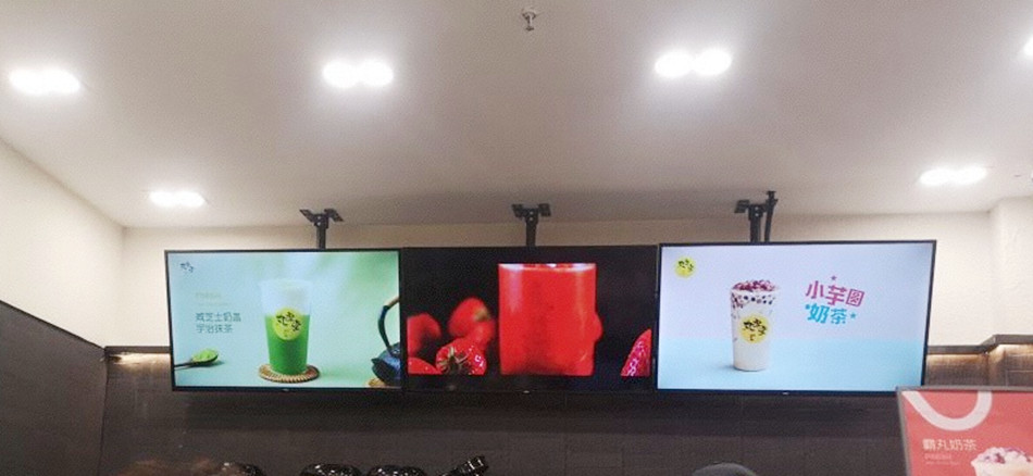 奶茶饮品店丸摩堂超薄点餐灯箱展示效果图