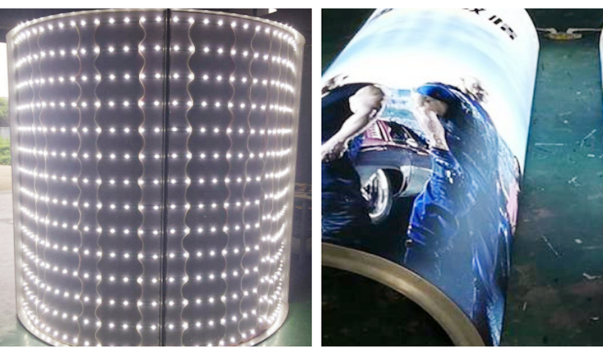 圆形异形LED包柱软膜灯箱