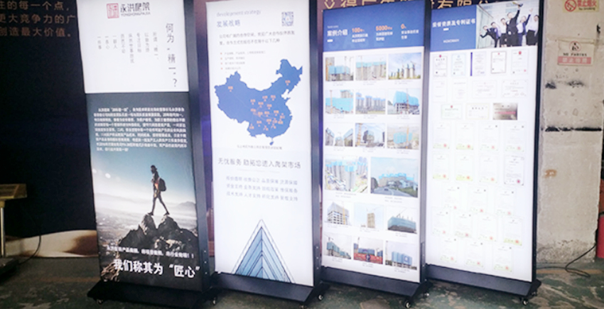 落地立式LED双面软膜灯箱制作工艺