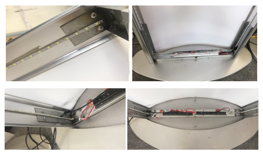 立式落地双面LED亚克力弧形灯箱制作工艺